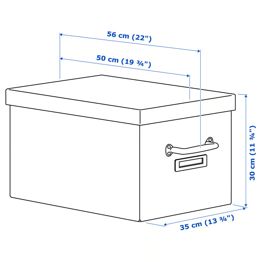 Large Storage Box with Lid, Dark Grey - IKEA Tjog